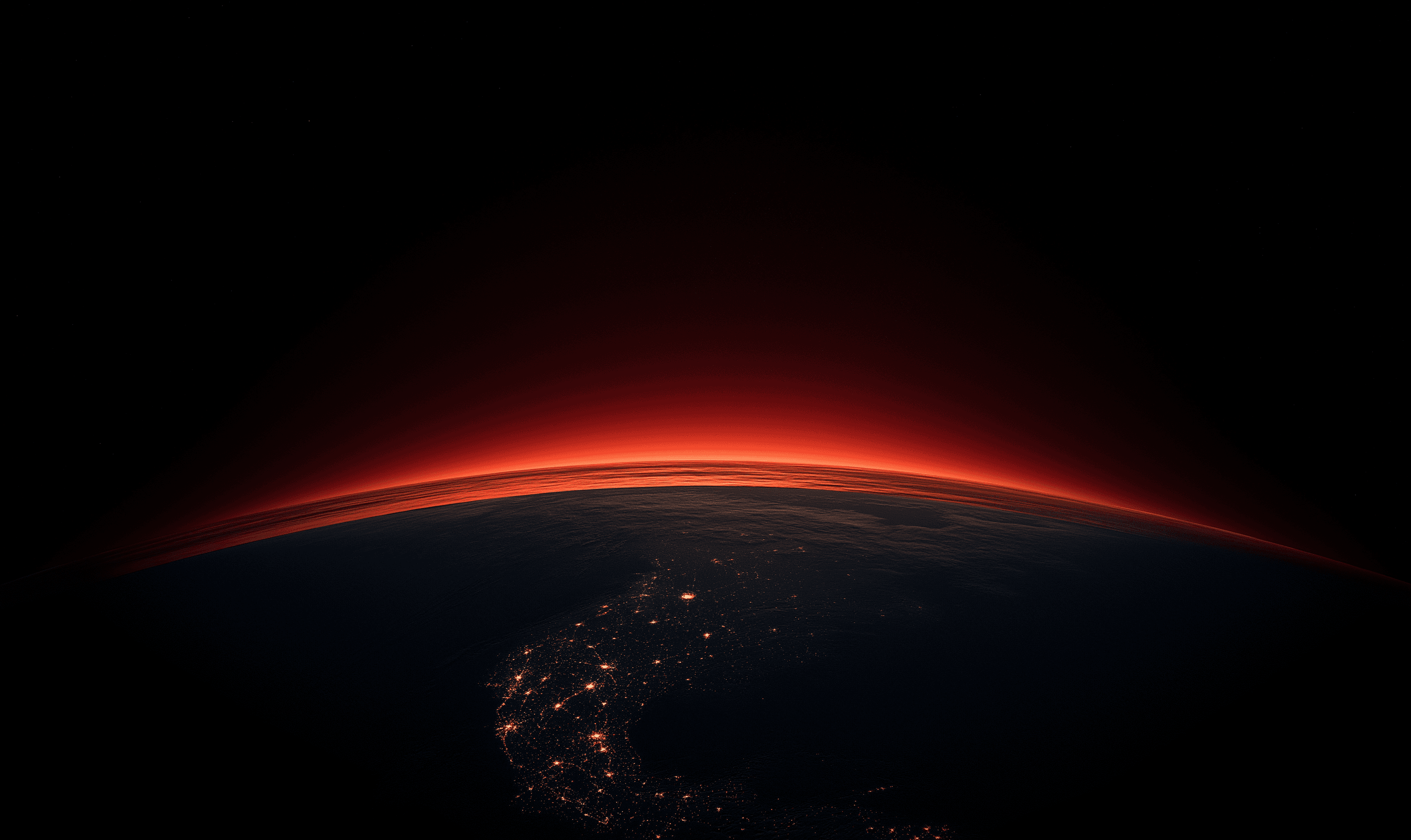 Earth with ominous red glow